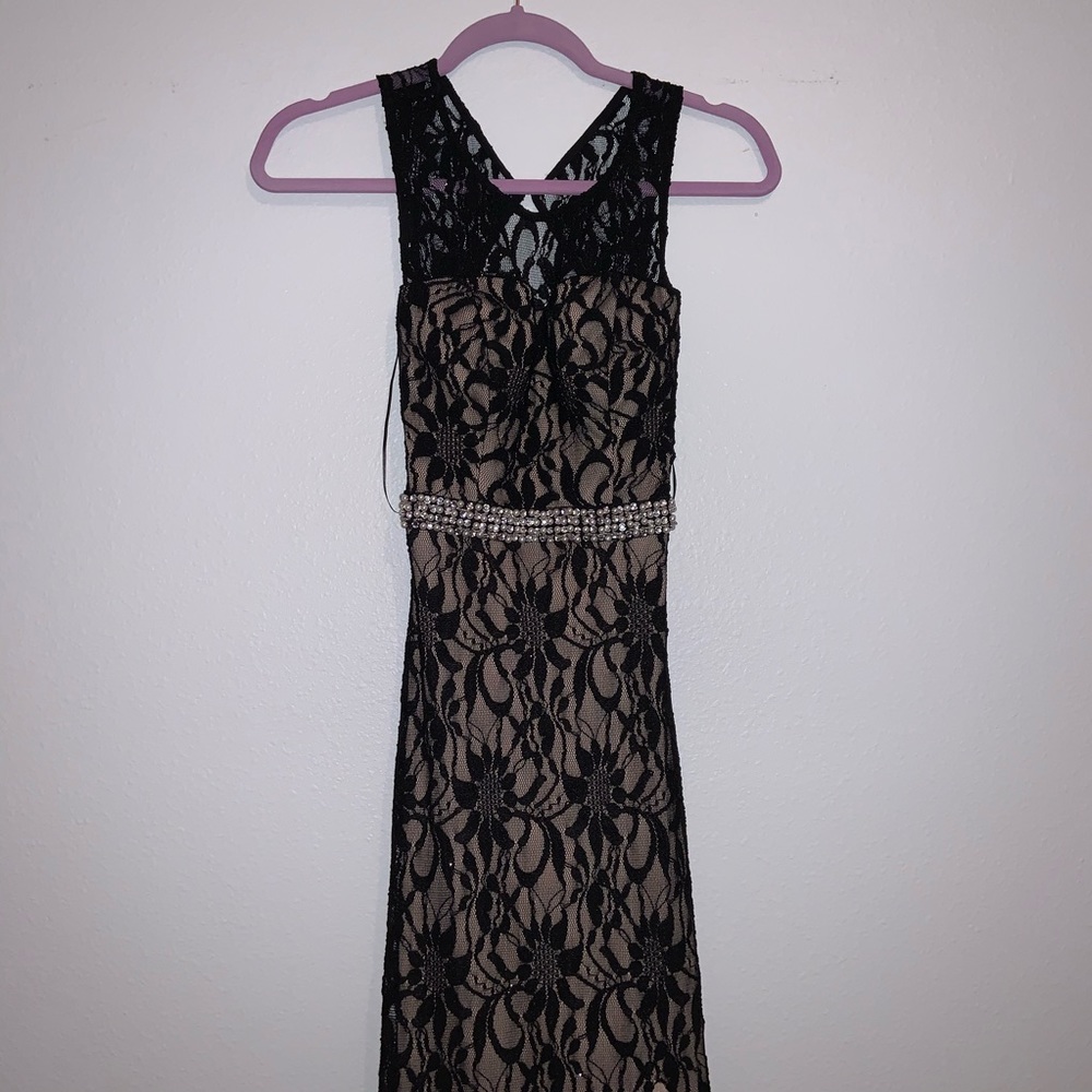 SALE- Black Lace prom dress.